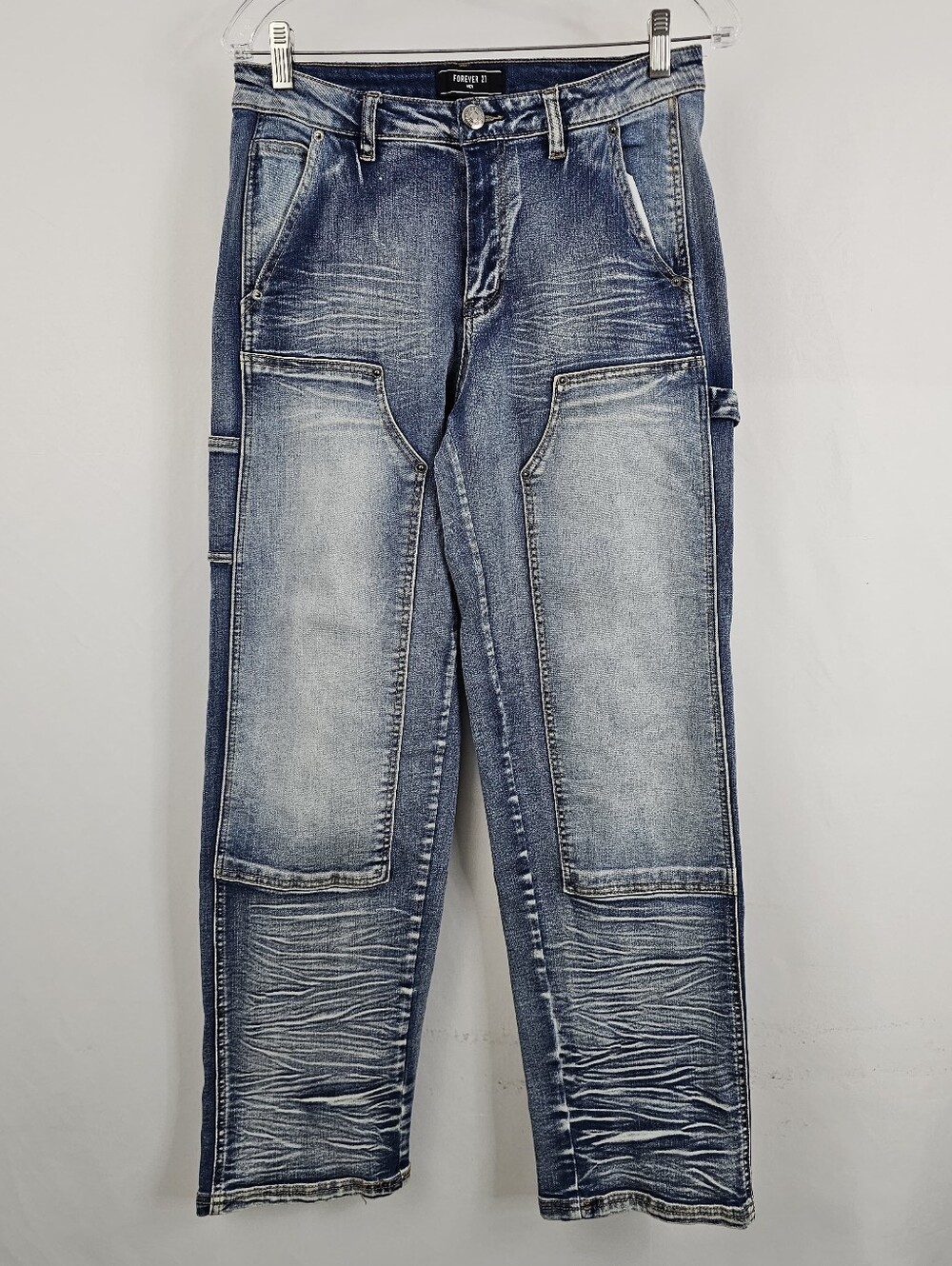 Forever 21 Men's Medium Wash Y2K Style Carpenter Pants Jeans, Sz 30